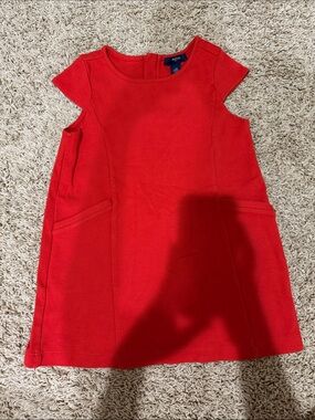 GAP Red Girls Cap-Sleeve Shift Dress
